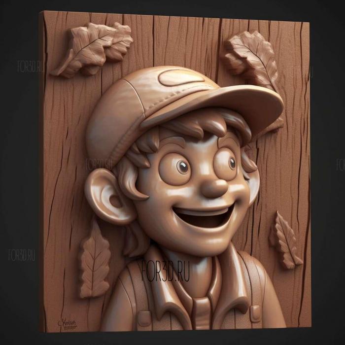 st Dipper Pines 4 stl model for CNC